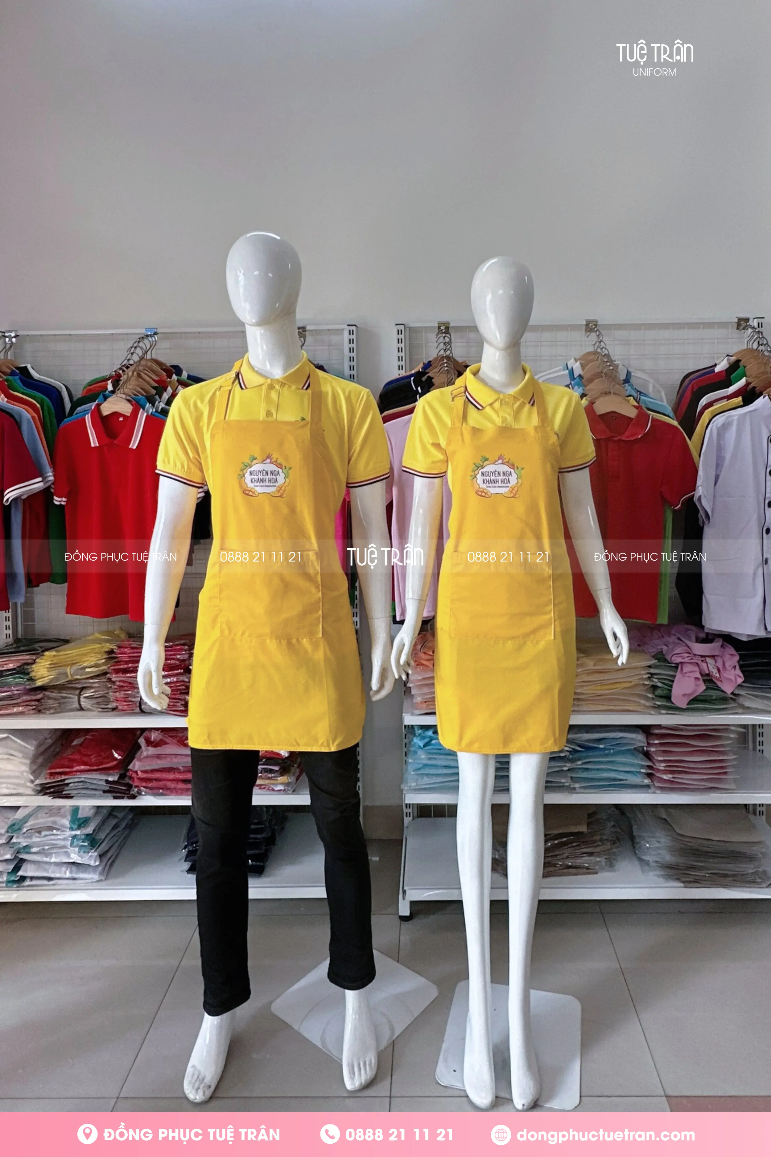 Đồng phục áo thun tạp dề Công ty Nguyên Nga Khánh Hòa