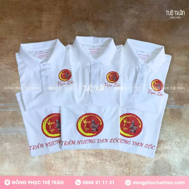 Đồng phục áo thun cổ trụ Trầm hương Vạn Lộc