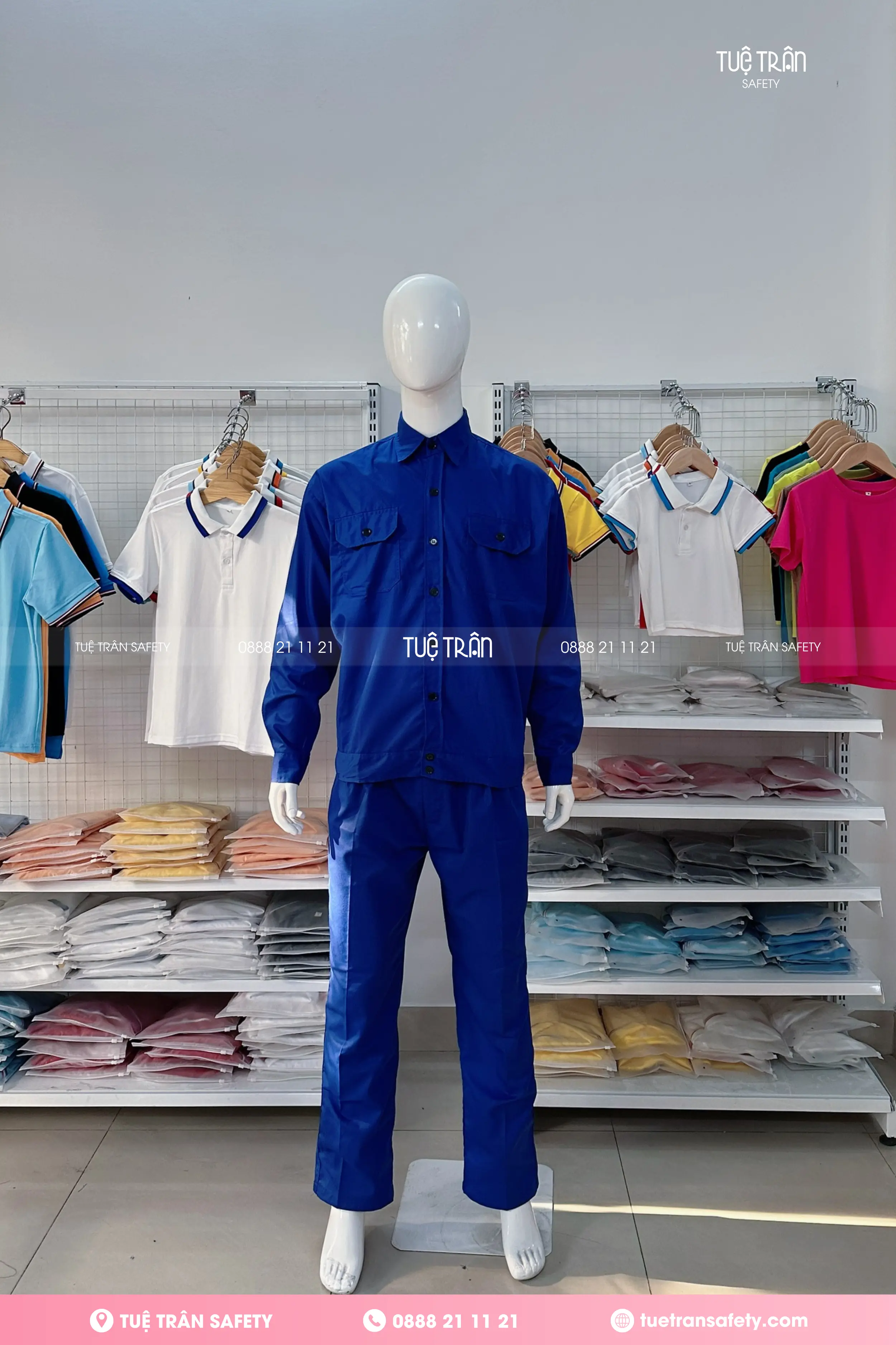 Quần áo bảo hộ lao động công nhân xanh bích