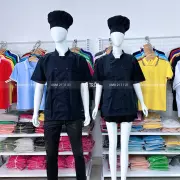Áo bếp tay ngắn