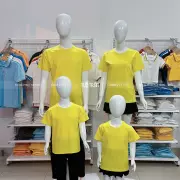 Đồng phục áo thun cổ tròn cotton màu vàng