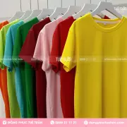 Áo thun đồng phục cổ tròn màu tím môn