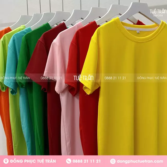 Áo thun đồng phục cổ tròn màu tím môn