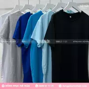 Áo thun đồng phục cổ tròn màu tím môn