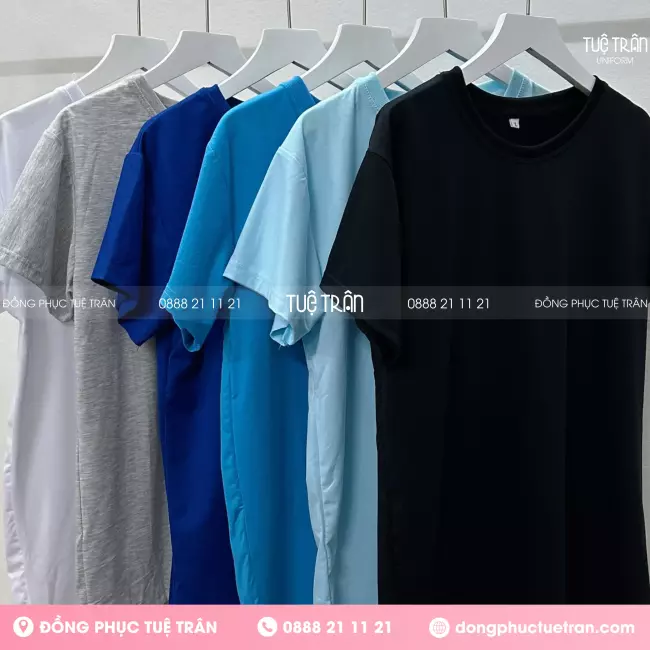 Áo thun đồng phục cổ tròn màu tím môn
