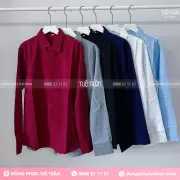 Áo sơ mi công sở tay dài màu xanh đen