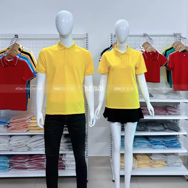 Áo thun polo đồng phục màu vàng đậm