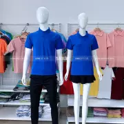 Áo thun polo đồng phục màu xanh bích